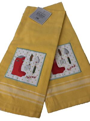 Tea towel Set Embroidered By Design Imports Garden Tools Boots-image