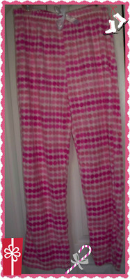 $30 Large L Soft Womens Pink Polka Dot  MAYFAIR Cozy Comfort Minky Fleece Pants-image