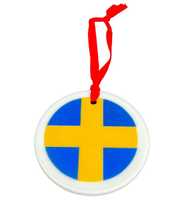 1993 Bergquist Imports God Jul Merry Christmas Ornament Sweden Flag Design With -image