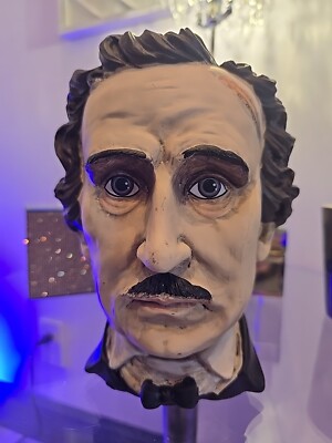 Edgar Allan Poe Poetic Head Bust Statue Nevermore Gothic Plant Holder Home Decor-image