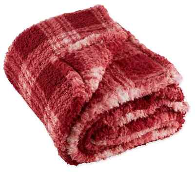 Design Imports Farmhouse Plush Plaid Throw 60