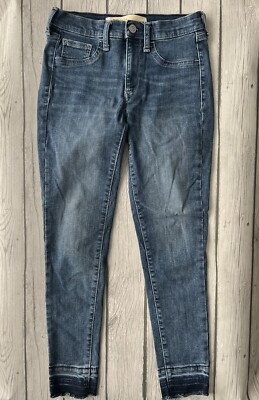Gap For Good Inner Cozy Denim Jeans Size 26 R Blue 5 Pocket Low Rise Raw Hem-image