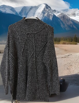 Vertigo Women's Sweater  Knit Lagenlook Oversized Small Cozy Neutrals Cabin Core-image