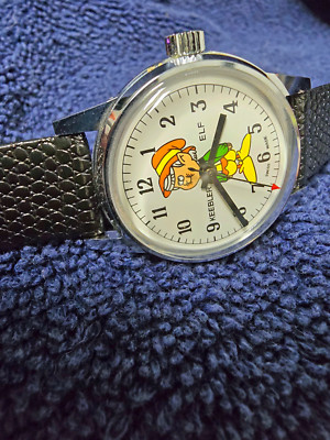 Vintage Early ORIGINAL NOS (never worn) MINT Ernie the Keebler Elf watch RUNNING-image