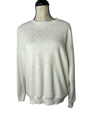 Aerie Cream/white Sherpa Sweatshirt Soft Cozy Loungewear Pullover Small-image