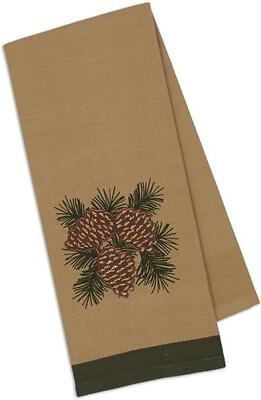 Design Imports  Mountain Pine Embellished Dish Towel, Set of 2, NWT-image