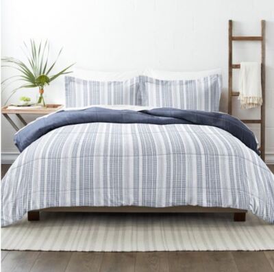Becky Cameron Comforter Set King Reversible Microfiber Farmhouse Dreams Navy-image