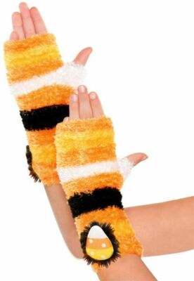 Candy Corn Fairy Glovelettes Children 1 Pair Fingerless Gloves Harvest NIB-image
