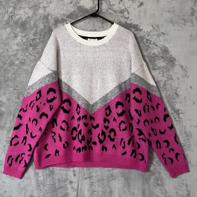 Adora Pullover Soft Warm Winter Sweater Womens Plus 3X Leopard Print-image