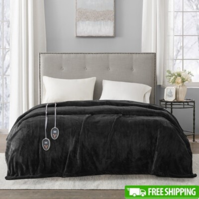 Cozy Washable Electric Blanket Plush Lightweight Heated 20 Temp Settings Durable-image