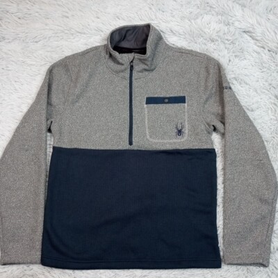 Spyder Sweater Mens S Gray Outdoors Half Zip Gorpcore Preppy Cozy Comfort New-image