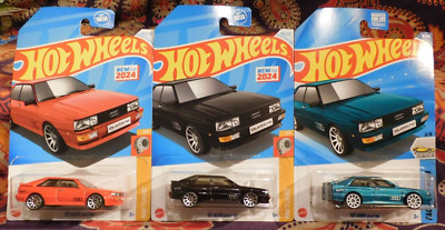 Hot Wheels '87 AUDI QUATTRO Both '24 New Models Red & Black '25 A Case Teal-image