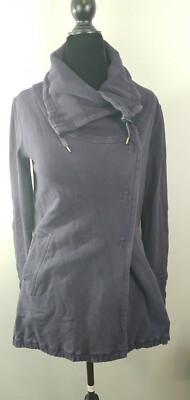  LULULEMON Womens Blue Snap Button Up Wrap Sweater Sz 8 Cozy Comfort EUC -image