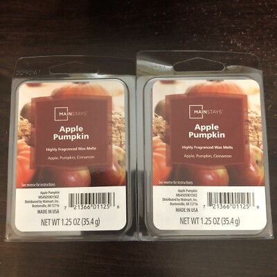 2X Apple Pumpkin Mainstays 6 Wax Cubes Melts Holiday Scents 1.25oz-image