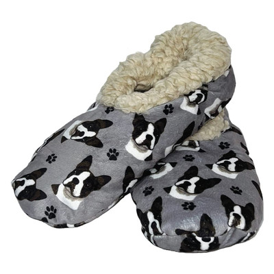 Boston Terrier Super Soft Women’s Slippers - Size Fits Most - Cozy House Slip...-image