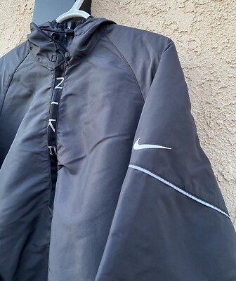 Vtg 90s Nike Puffy Half Zip Wind Breaker Jacket Sz M Spell Out Logo Street Wear-image