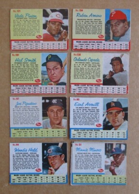1962 POST CEREAL BASEBALL CARD SINGLES COMPLETE YOUR SET U-PICK UPDATED 5/26-image