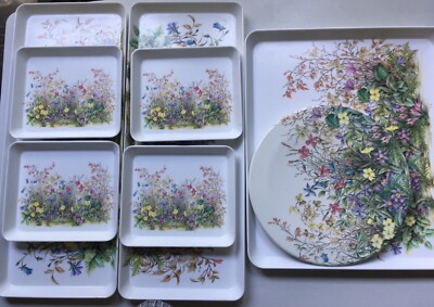 Design Imports made in Italy serving trays Wildflower 8 Piece Lot-image