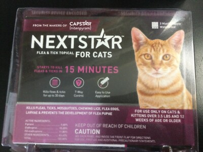 Nexstar Flea & Tick Topical for Cats over 3.5 lbs Fast Acting 3 Month Supply 109-image