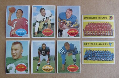 1960 TOPPS FOOTBALL CARD SINGLES COMPLETE YOUR SET PICK CHOOSE UPDATED 5/27-image
