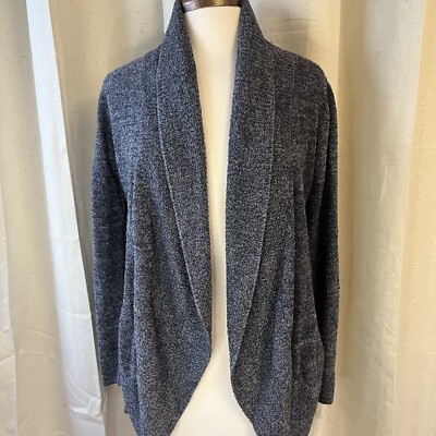 Barefoot Dreams Women’s Cardigan M Navy Blue Cozy Chic Ultra Light Luxury Soft-image