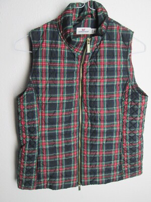Vineyard VinesTartan Plaid Vest size M Women Warm & Cozy Comfort Polyester Fill-image