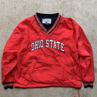 VTG Ohio State Buckeyes Champion Pullover Wind Breaker Jacket Red size large -image
