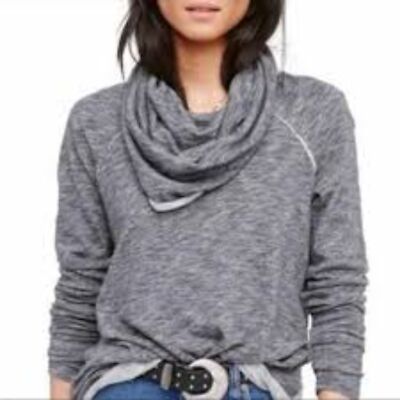 Free People Beach Cocoon Cowl Neck Cozy Pullover Top Size L-image