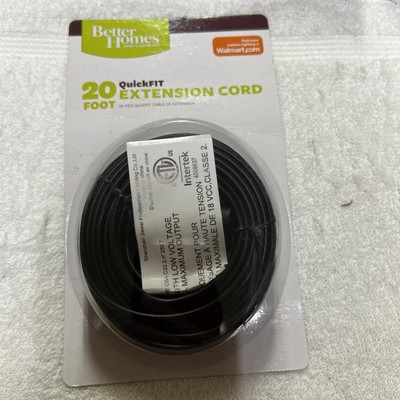 Brand New Better Homes & Gardens 20 Foot QuickFIT Extension Cord - Black Quick-image