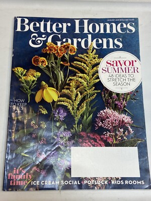 Better Homes and Gardens Magazine Aug 2019 Ice Cream Social Summer Keep Bees Kid-image
