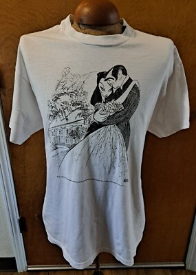 VTG 90s Al Hirschfeld Drawing Gone With The Wind Single-stitch T-Shirt.  Size L-image
