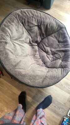 Mainstays WK659843 Faux-fur Saucer Chair - gray-image