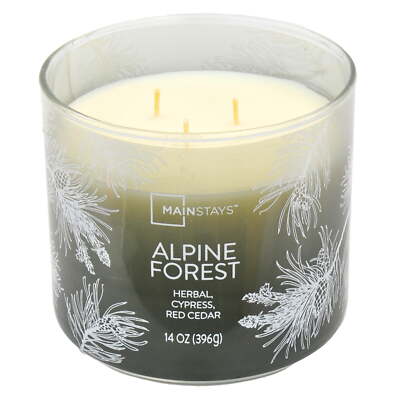Mainstays 3-Wick Ombre Wrapped Alpine Forest Scented Candle, 14 oz-image