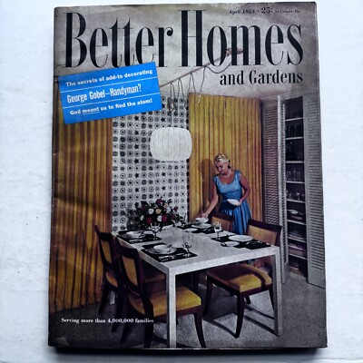 BETTER HOMES AND GARDENS Magazine April 1955 MCM Mid-Century, Vtg Ads, Design-image