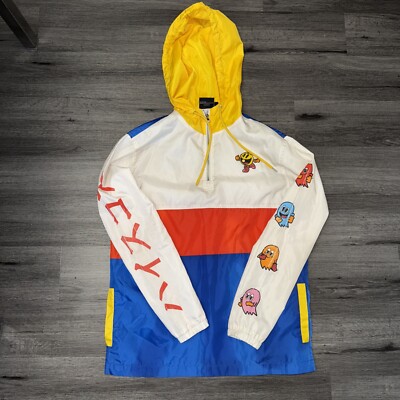 Official Bandai Namco Japanese PAC-MAN Colorblock Windbreaker Men's Size Small-image