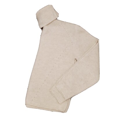 Topshop Roll Crop Sweater Turtleneck Soft Cozy Beige Size 0-2 US -image