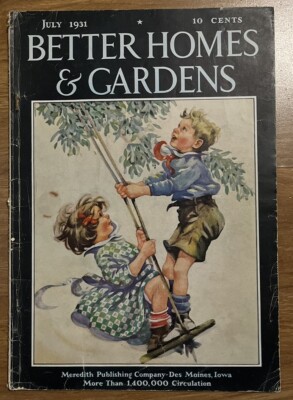 1931 JULY BETTER HOMES & GARDENS MAGAZINE - ILLUSTRATED FRONT COVER-image