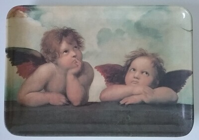 Raphael's Angels Sistine Design Imports Melamine Trinket Dish Tray Made Italy -image