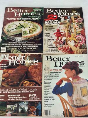 Vintage Lot of 4 Better Homes and Gardens Magazines 1980 1981 - Crafts Recipes-image