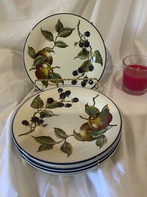 Set 6 Pier 1 Exclusive Macintosh Salad Plates Italy Discontinued-image