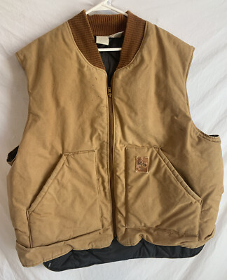Vintage 90’s Walls 12/8 Vest Men’s 2XL Brown Quilted Lined Made In The USA Zip-image