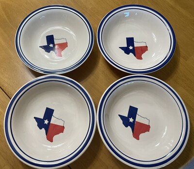 Texas Flag Cereal, Salad, or Ice Cream Bowl.  Set of 4-image