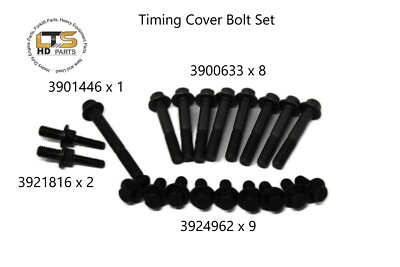 Complete Bolt Set for 5.9 Cummins Front Cover 20 Bolts 3900633 3924962 3921816-image