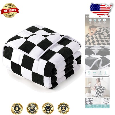 Durable Flannel Weighted Blanket 15 lbs with Reversible Design & Cozy Warmth-image