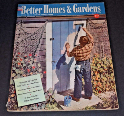 Vintage JUN 1942 Better Homes and Gardens Magazine - Kid Painting Door Cover-image