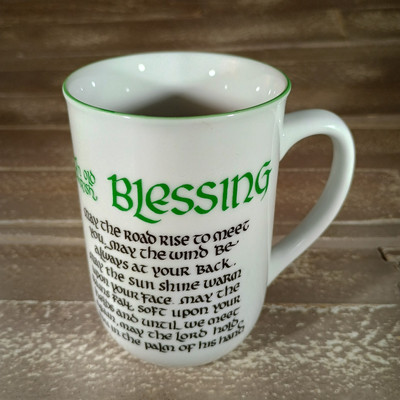 An Old Irish Blessing Coffee Mug Bewley Irish Imports Exclusive Design Shamrocks-image