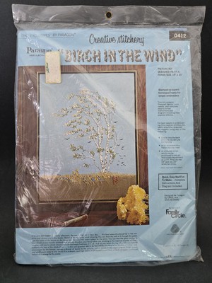 Vintage Paragon Birch In The Wind 0412 Picture Kit Finished Size 19