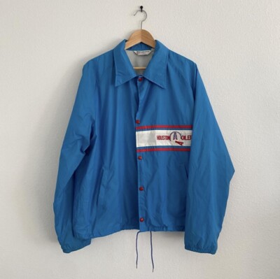 Vintage 80s Houston Oilers NFL Stahl Urban Wind Jacket  Size XLarge Made in USA-image