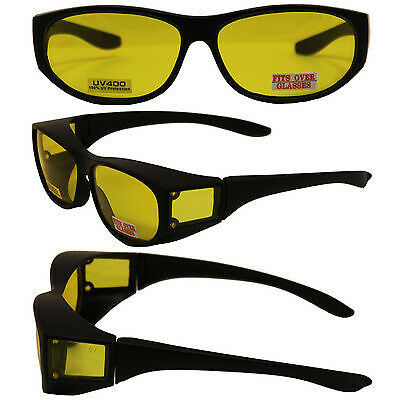 Global Vision Escort Safety Glasses Fits Over Most Eyewear Yellow Lens Z87.1-image