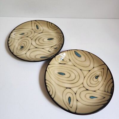 Stoneware Teal Reactive By Pier 1 Imports Snack/Salad Plates 8.25
